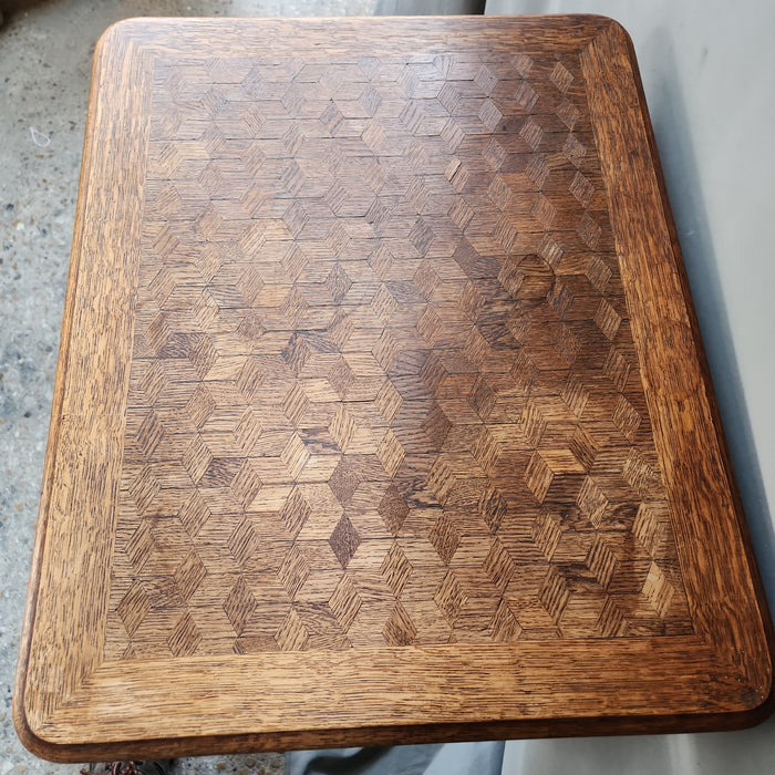 LIFT TOP LOUIS XV PARQUET OAK WORK TABLE