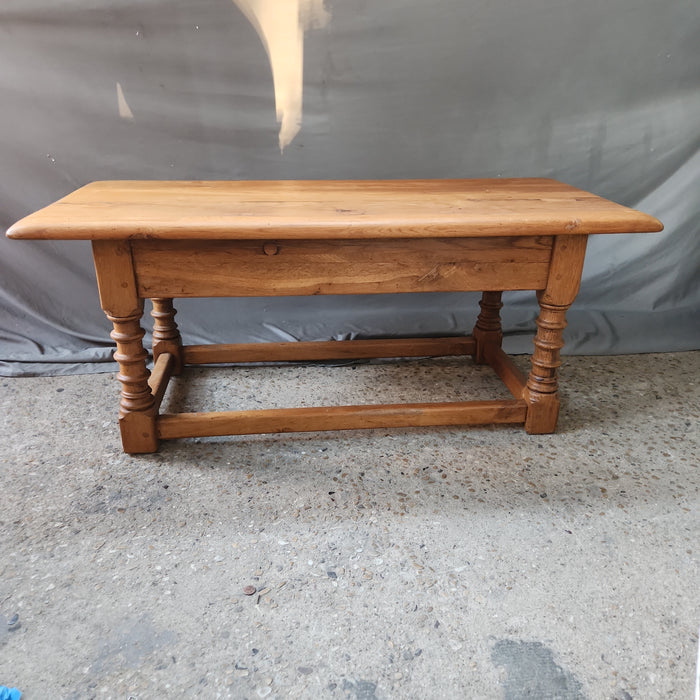 RUSTIC OAK BENCH OR COFFEE TABLE WITH DRAWERS