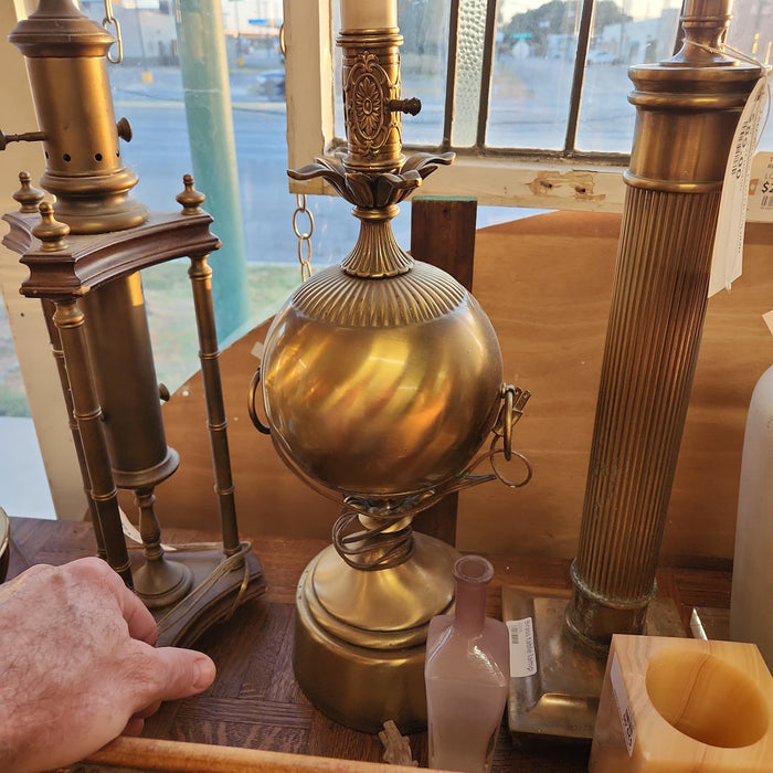 BRASS ORB LAMP - AS FOUND