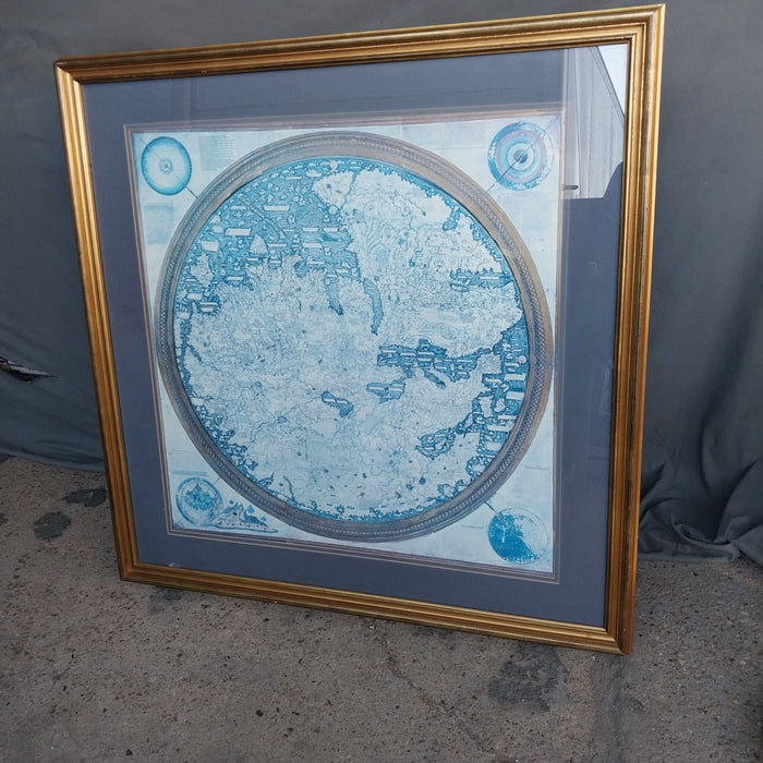 FARMED BLUE TONED SEAFARRING MAP