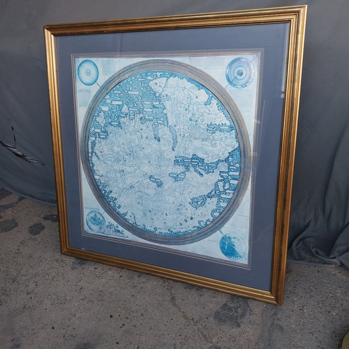 FARMED BLUE TONED SEAFARRING MAP