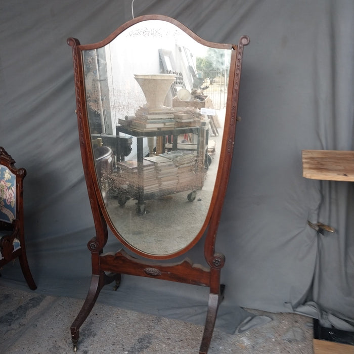 AMERICAN SHIELD SHAPED CHEVAL MIRROR