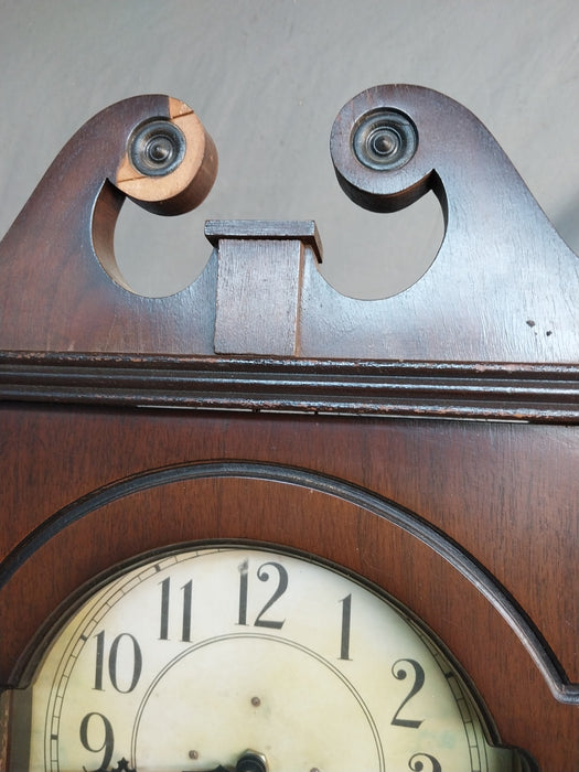 NARROW WOOD SHELF WITH CLOCK-NOT OLD