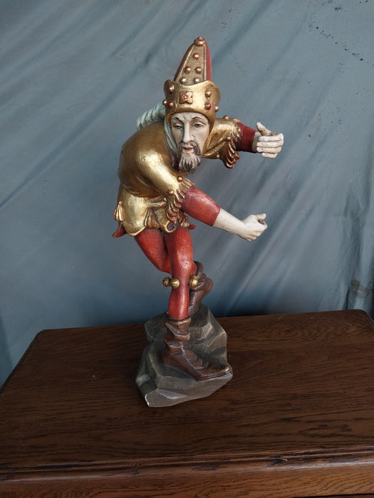 CARVED WOOD JESTER