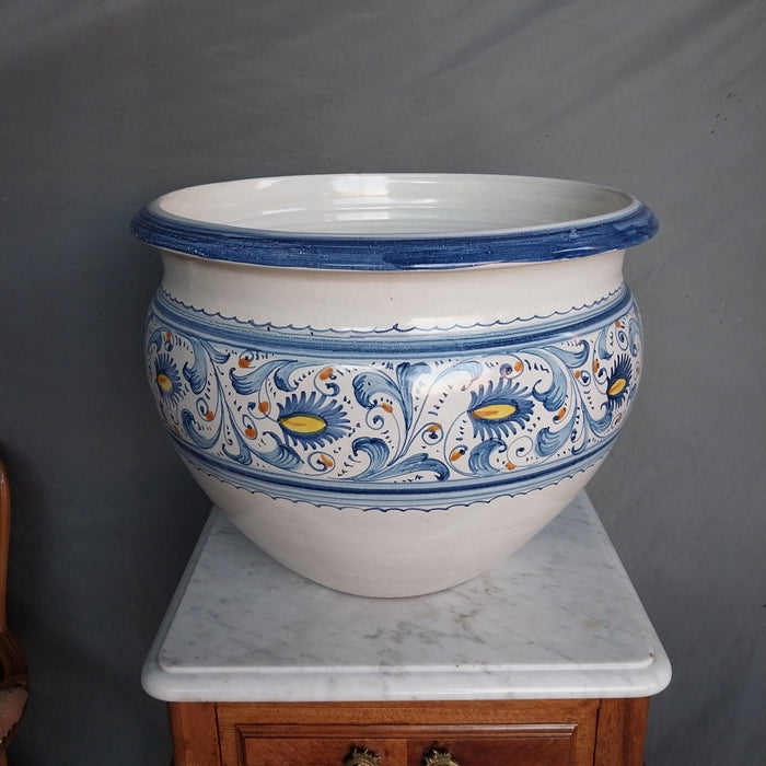 LARGE BLUE AND WHITE JARDINIERE