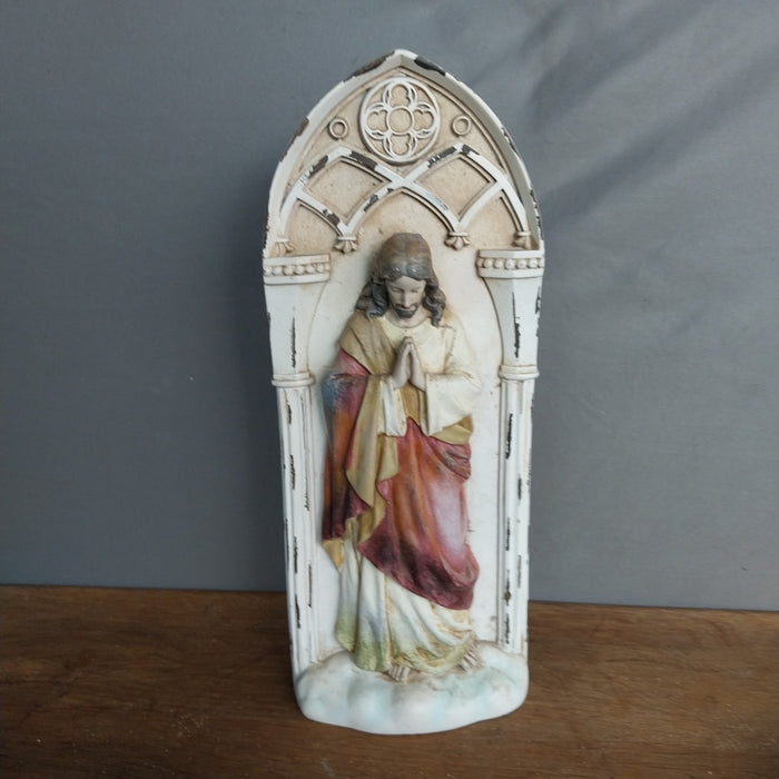 JESUS WALL PLAQUE RELIEF RESIN NOT OLD