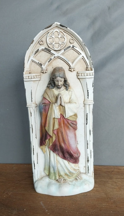 JESUS WALL PLAQUE RELIEF RESIN NOT OLD