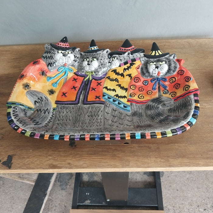 FITZ AND FLOYD HALLOWEEN CAT PLATE