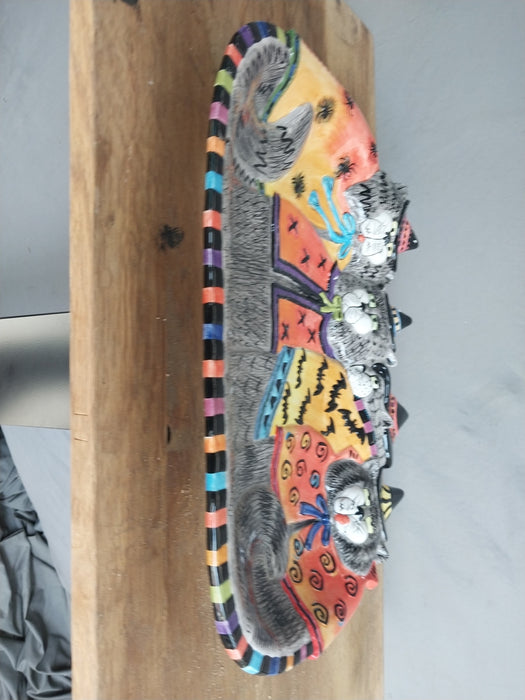 FITZ AND FLOYD HALLOWEEN CAT PLATE