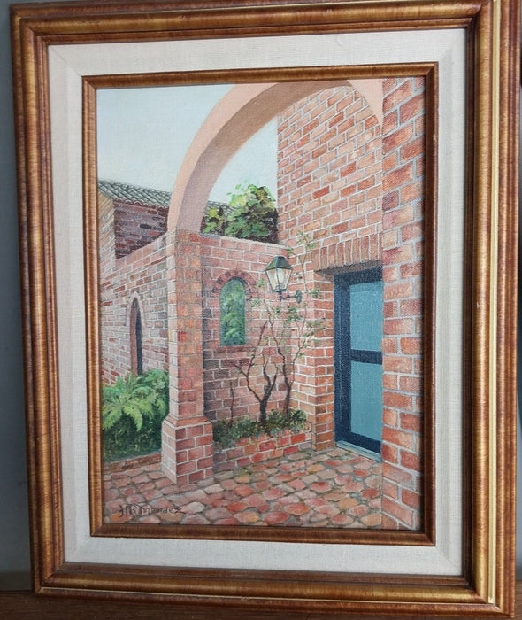OIL PAINTING OF BRICK ENTRY WAY