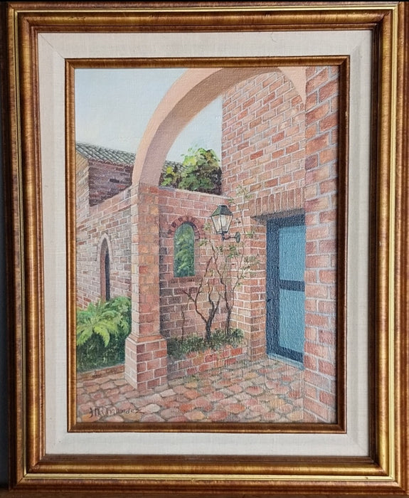 OIL PAINTING OF BRICK ENTRY WAY