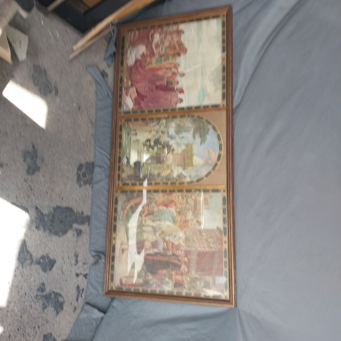 LARGE TRIPTIC FRAMED ART OF ROYALTY