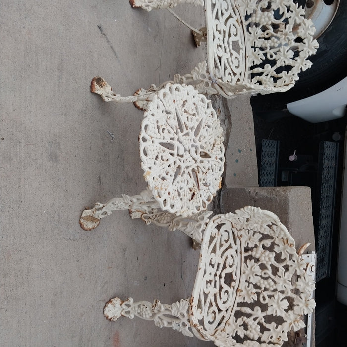 3 PIECE SET OF CAST IRON FURNITURE-2 CHAIRS AND A TABLE