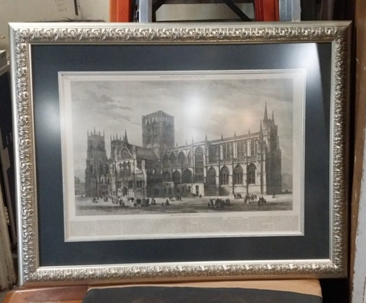 ENGRAVING OF THR MINSTER AT YORK, ENGLAND