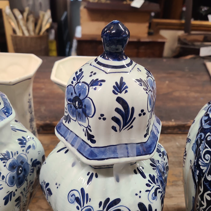 PAIR OF SLENDER DELFT GINGER JARS