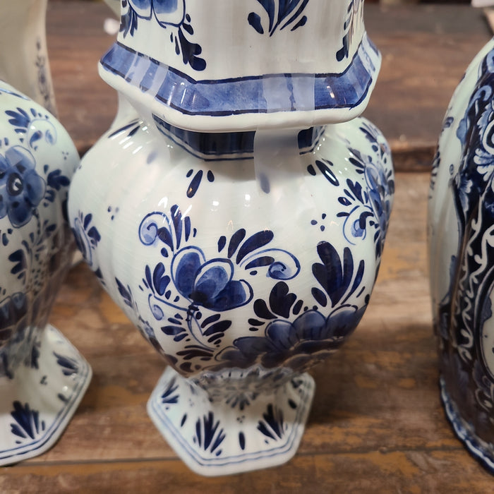 PAIR OF SLENDER DELFT GINGER JARS