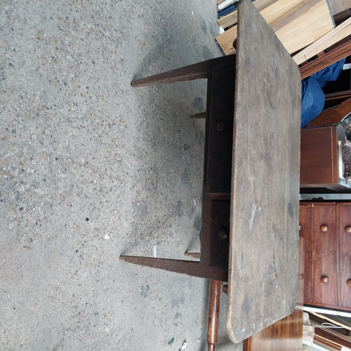 TAPERED LEG RUSTIC WORK TABLE WITH DRAWER