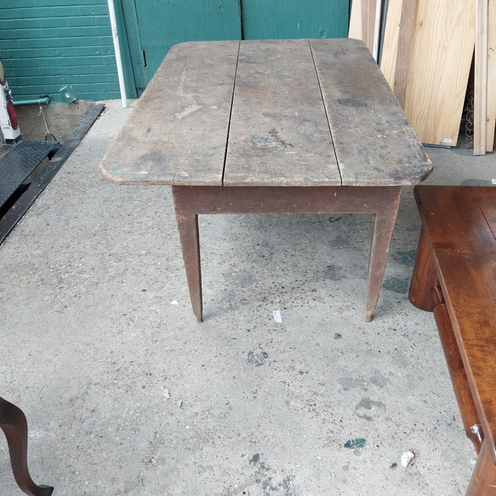 TAPERED LEG RUSTIC WORK TABLE WITH DRAWER