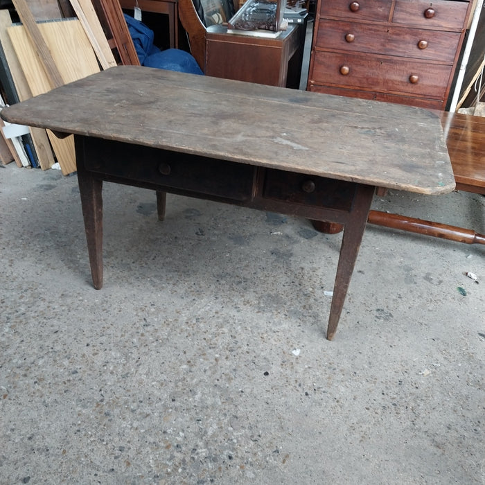 TAPERED LEG RUSTIC WORK TABLE WITH DRAWER