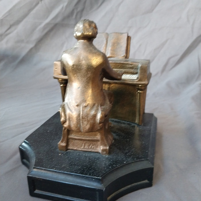 SPELTER AND MARBLE STATUE OF BEETHOVEN