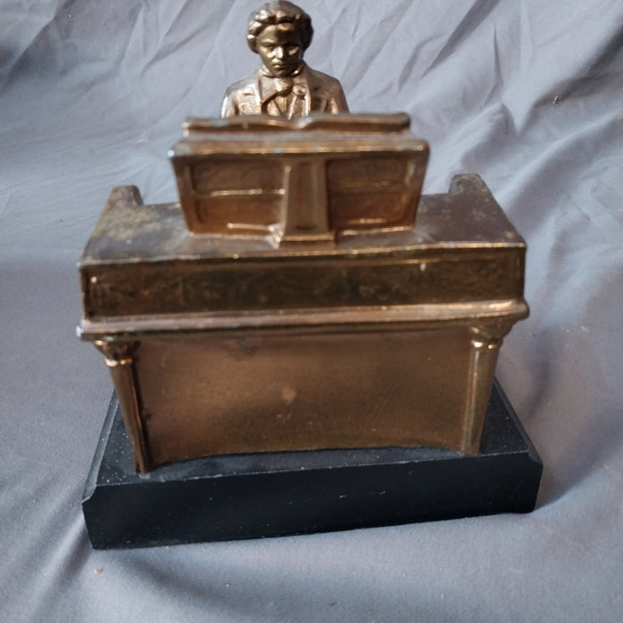 SPELTER AND MARBLE STATUE OF BEETHOVEN