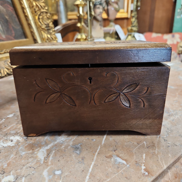 CARVED RELIEF FLORAL MUSIC BOX
