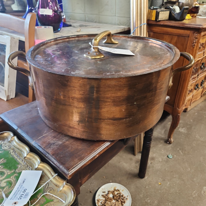 HUGE BRASS POT WITH LID