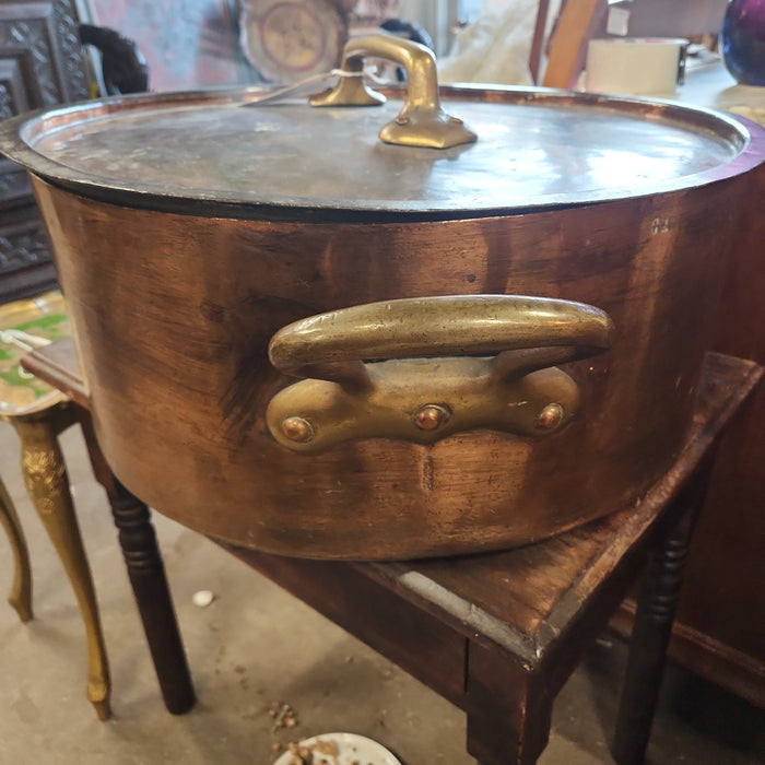 HUGE BRASS POT WITH LID