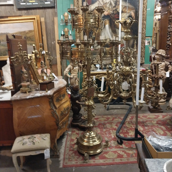 HUGE BRASS GHURCH CANDLEABRA WITH LION FEET