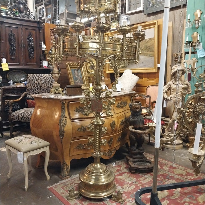 HUGE BRASS GHURCH CANDLEABRA WITH LION FEET