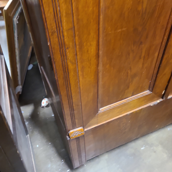 NOUVEAU DUTCH OAK WARDROBE AS FOUND