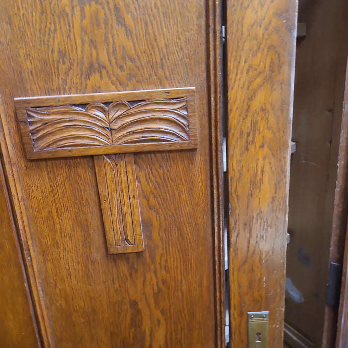 NOUVEAU DUTCH OAK WARDROBE AS FOUND