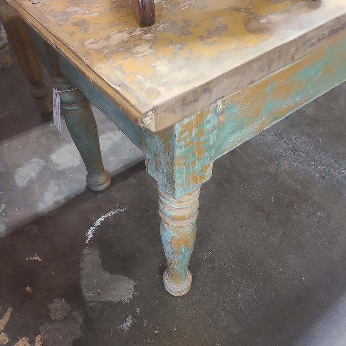 GENERAL STORE WORK TABLE WITH GREEN PAINT