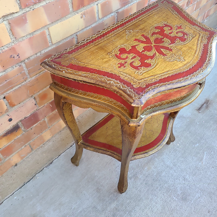 SMALL FLORENTINE SIDE TABLE WITH DRAWER