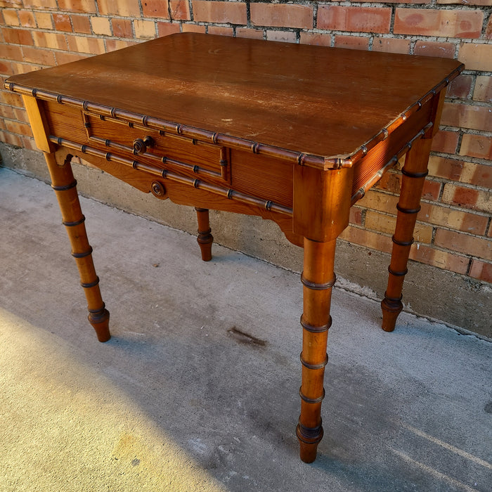 FAUX BAMBOO TABLE WITH DRAWER