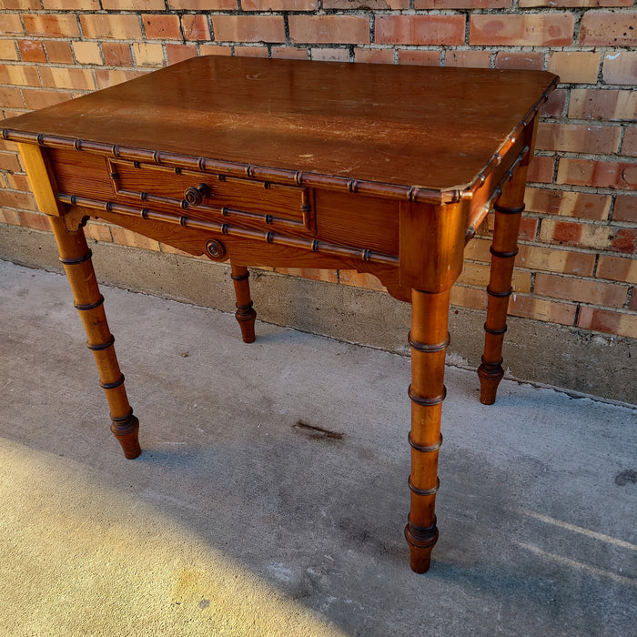 FAUX BAMBOO TABLE WITH DRAWER