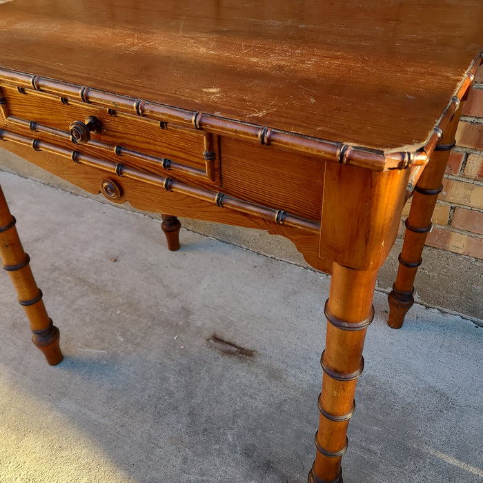 FAUX BAMBOO TABLE WITH DRAWER