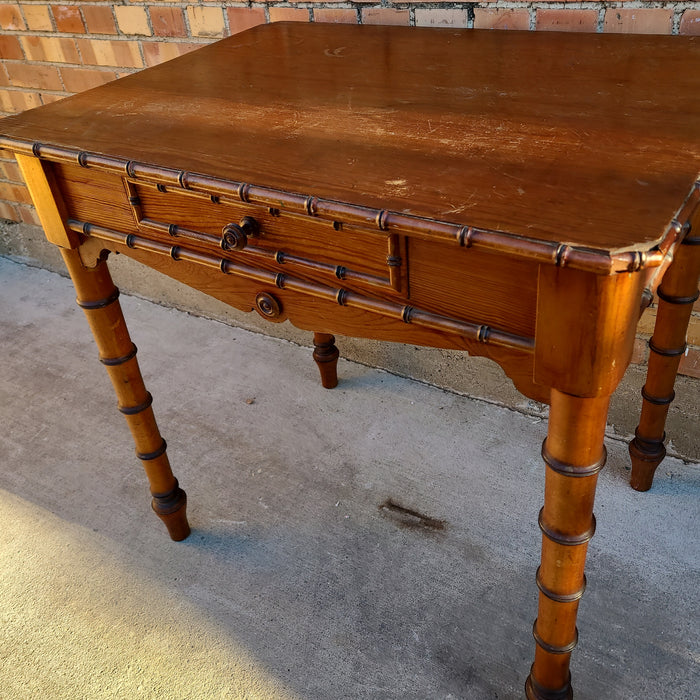 FAUX BAMBOO TABLE WITH DRAWER