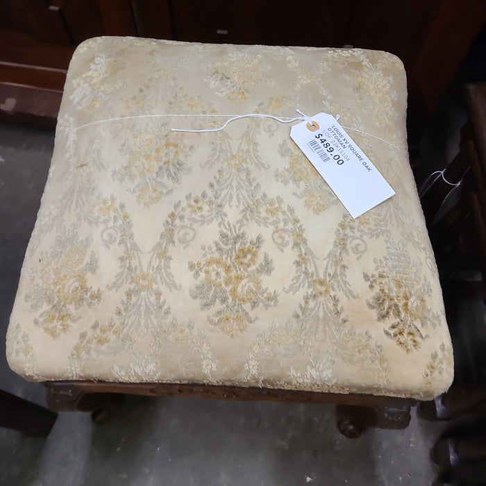 LOUIS XV SQUARE OAK OTTOMAN