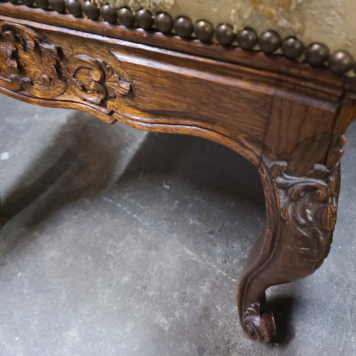 LOUIS XV SQUARE OAK OTTOMAN