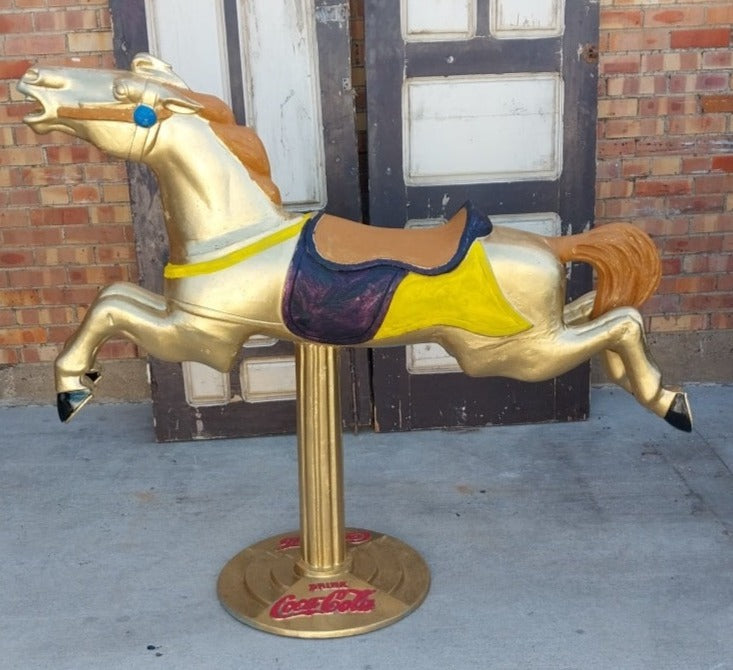 CAST ALUMINUM COCA COLA CAROUSEL HORSE ADVERTISEMENT