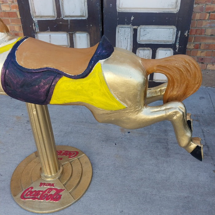 CAST ALUMINUM COCA COLA CAROUSEL HORSE ADVERTISEMENT