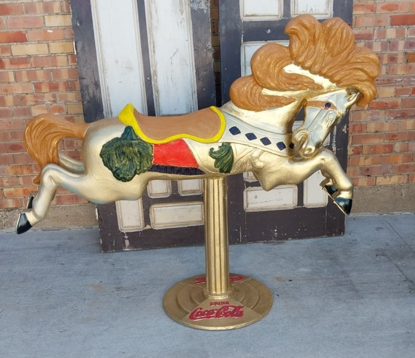 CAST ALUMINUM COCA COLA CAROUSEL HORSE ADVERTISEMENT