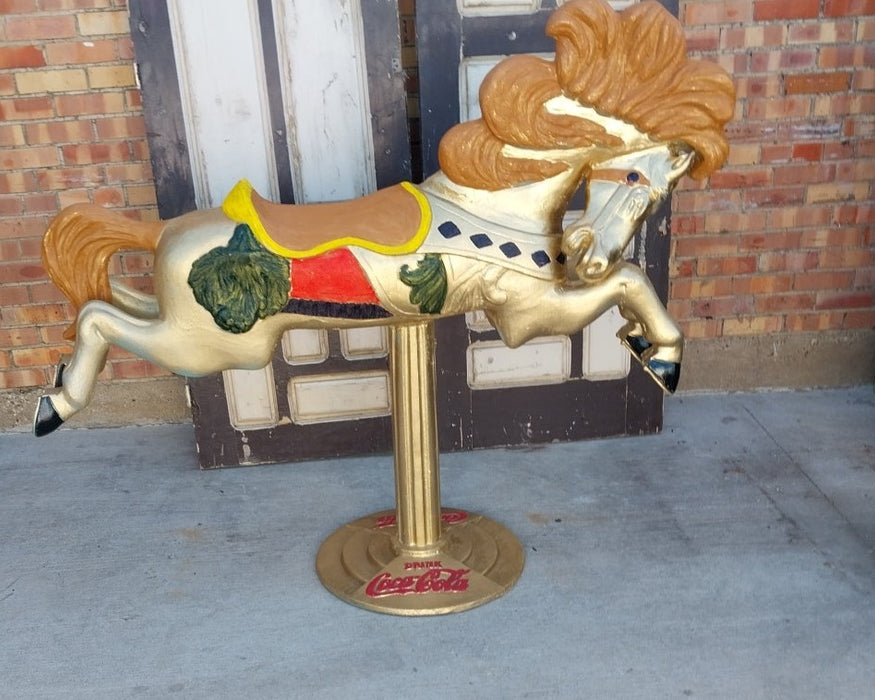 CAST ALUMINUM COCA COLA CAROUSEL HORSE ADVERTISEMENT