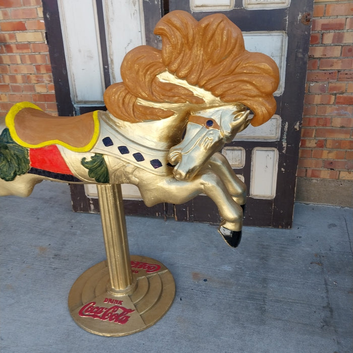 CAST ALUMINUM COCA COLA CAROUSEL HORSE ADVERTISEMENT
