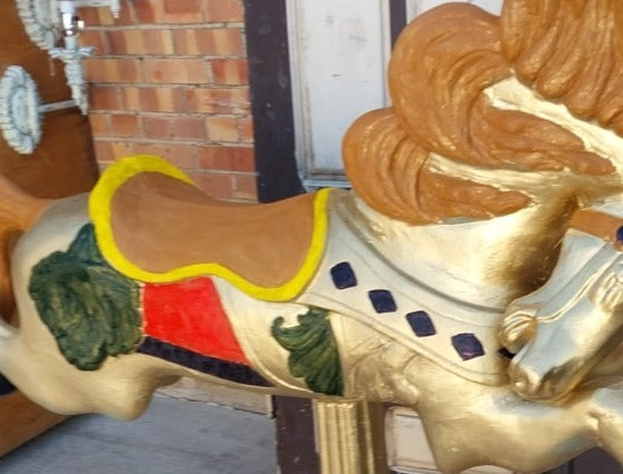 CAST ALUMINUM COCA COLA CAROUSEL HORSE ADVERTISEMENT
