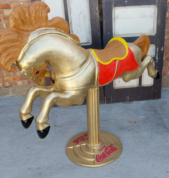 CAST ALUMINUM COCA COLA CAROUSEL HORSE ADVERTISEMENT