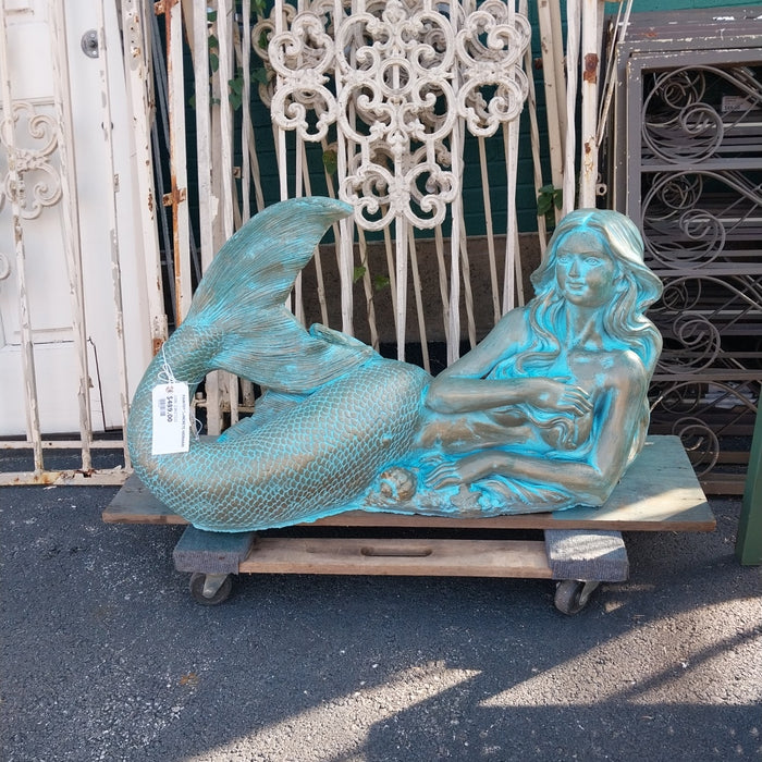 PAINTED CONCRETE MERMAID
