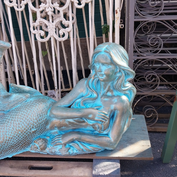 PAINTED CONCRETE MERMAID