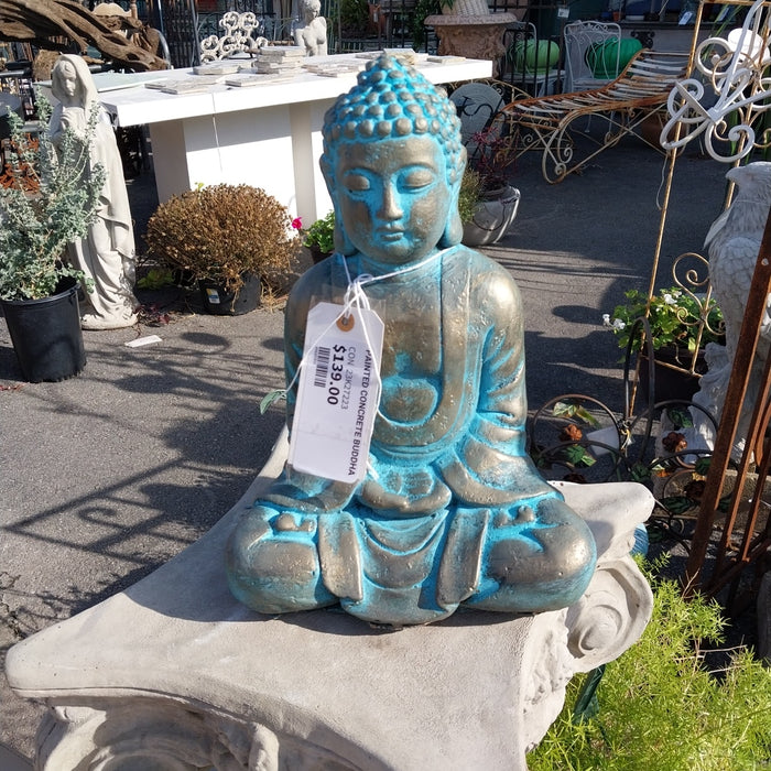 PAINTED CONCRETE BUDDHA